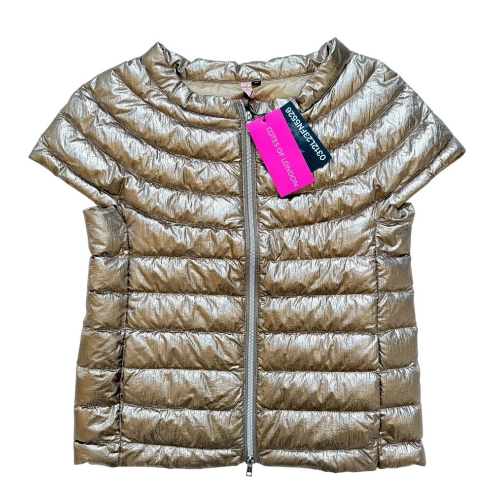 Cotes of London The St. Ives Sz XS Metallic Gold Lightweight Down Vest - Picture 6 of 10